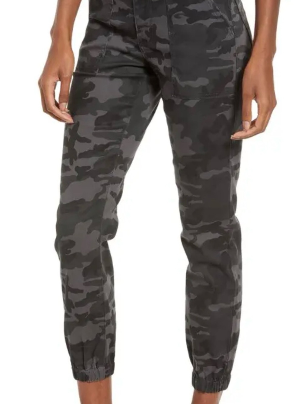 Women Camo Denim Jogger Pants - Black/Grey